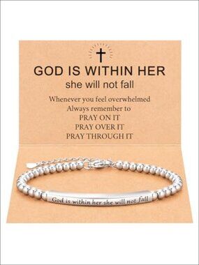 Inspirational Bible Verse Charm Bracelet Adjustable Religious Gift Her